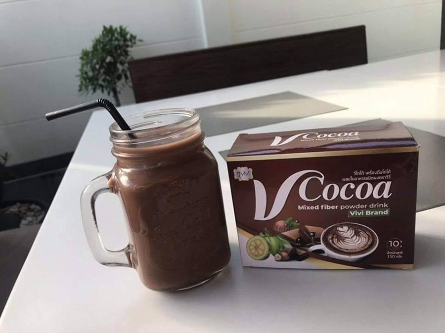 Vivi V Cocoa Drink Delicious Slim Digestive Powder Weight Diet Fiber Loss Firm Mixed (Pack of 3)