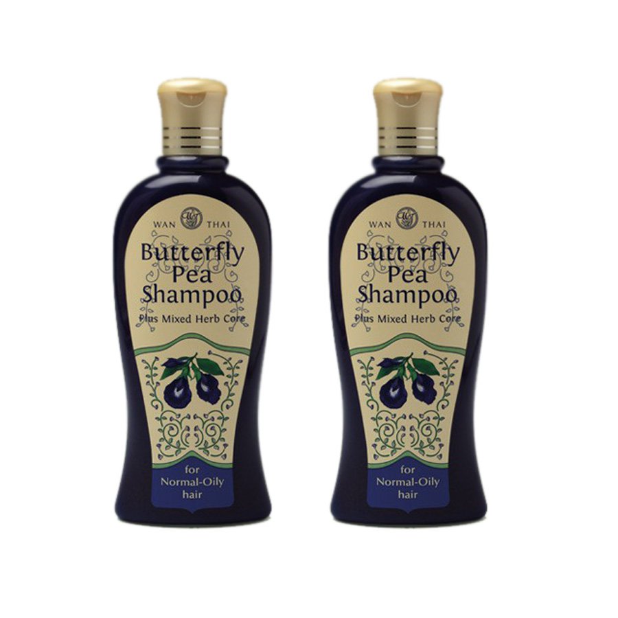 Mixed  Wanthai Butterfly-Pea 300ml Shampoo Healthy Normal-Oily-Hair For Plus Core Herb (Pack of 2)