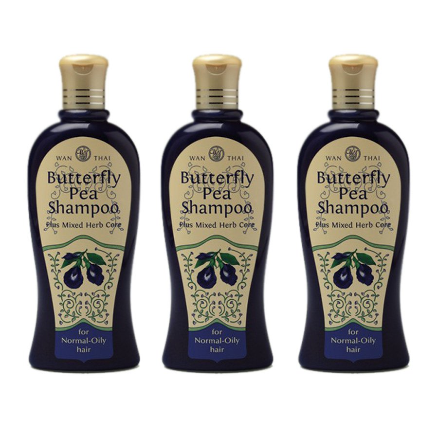 Plus Mixed Core Butterfly-Pea Normal-Oily-Hair For Shampoo Herb Healthy Wanthai 300ml (Pack of 3)