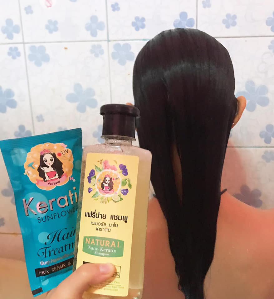 Shampoo Nano Loss Keratin 250ml. Hair Gray FairyPai Hair Reduces Fast
