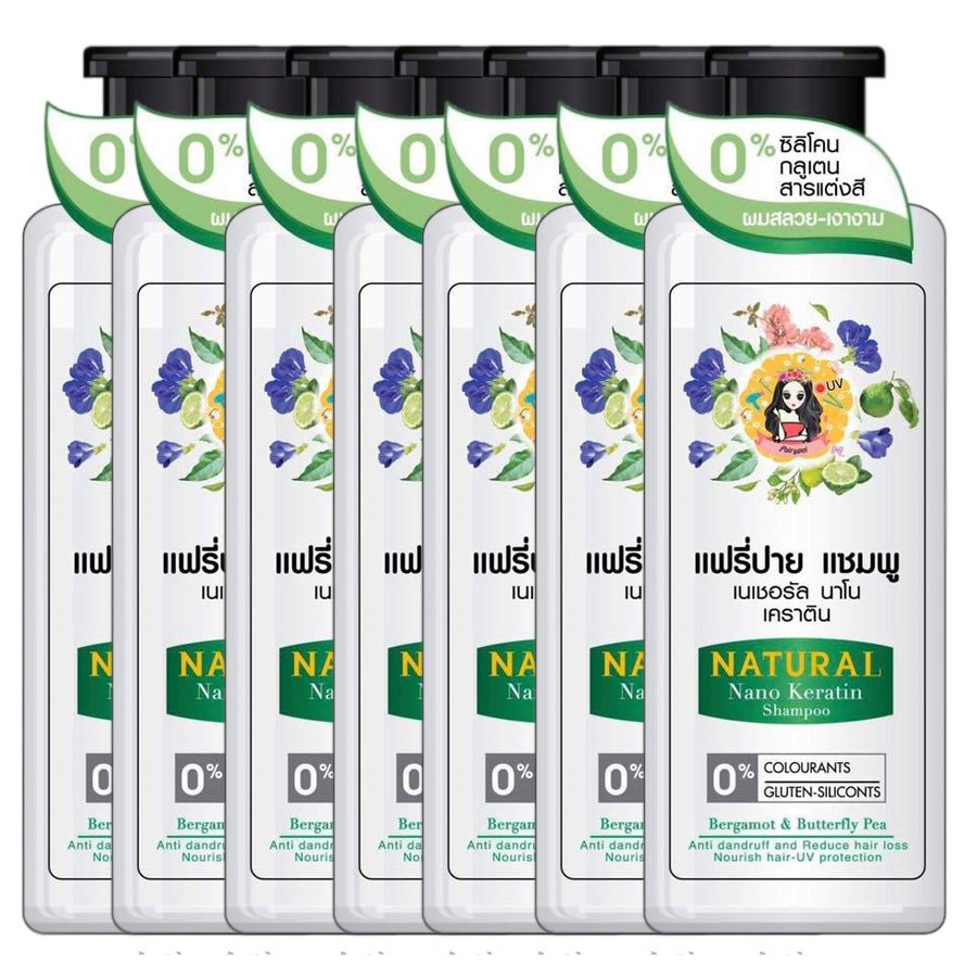 Keratin Gray Shampoo Reduces Nano Hair Long Hair Natural 250ml Fast Loss Hair Fairy-Pai (250ml x 6)