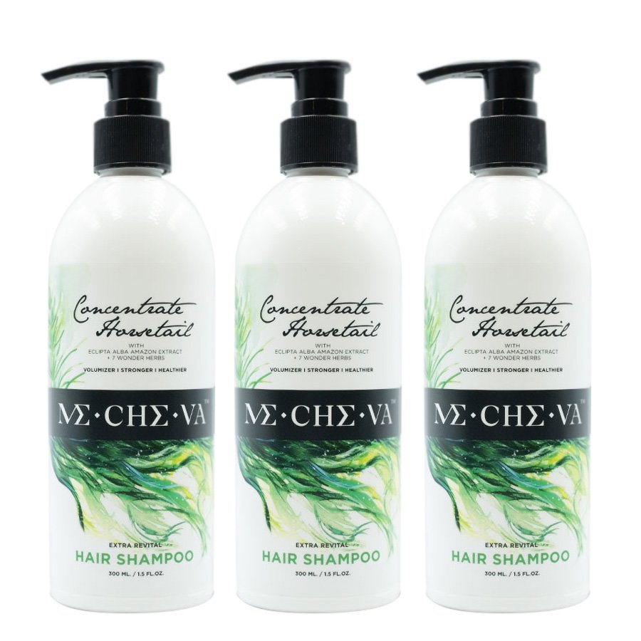 Horsetail Hair-Fall Revital Hair-Loss Herbs Me-Che-Va Shampoo Shampoo Mixed Extra 300ml (Pack of 3)