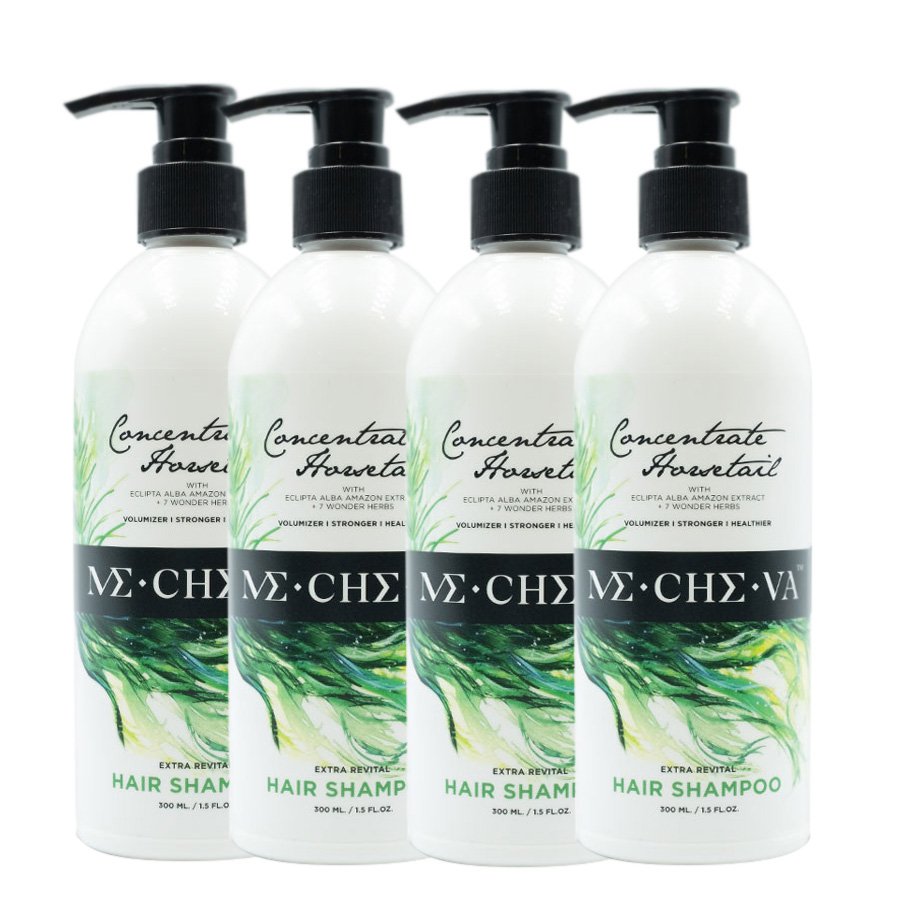 Extra Hair-Loss Hair-Fall Shampoo Revital Mixed Shampoo Herbs Me-Che-Va 300ml Horsetail (300ml x 4)