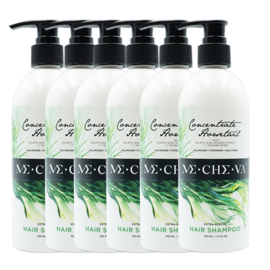 Me-Che-Va Hair-Fall 300ml Mixed Herbs Hair-Loss Extra Shampoo Horsetail Revital Shampoo (300ml x 6)