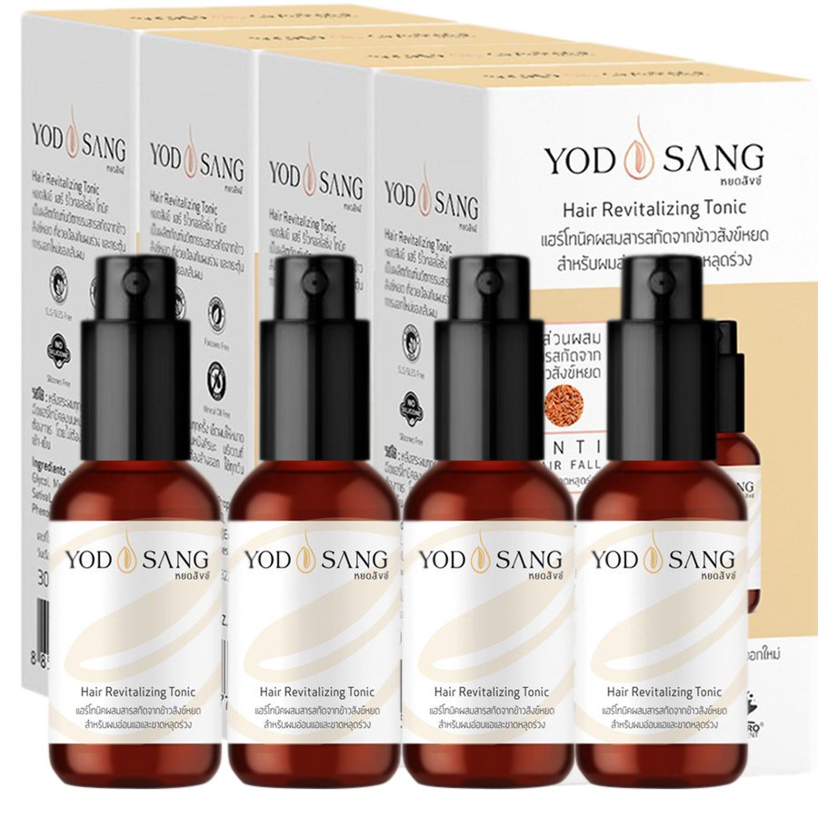 Hair Revitalizing Tonic Regrow Yodsang Stimulate New Hair Anti Hair Loss Fall 30 ml. (Pack of 4)