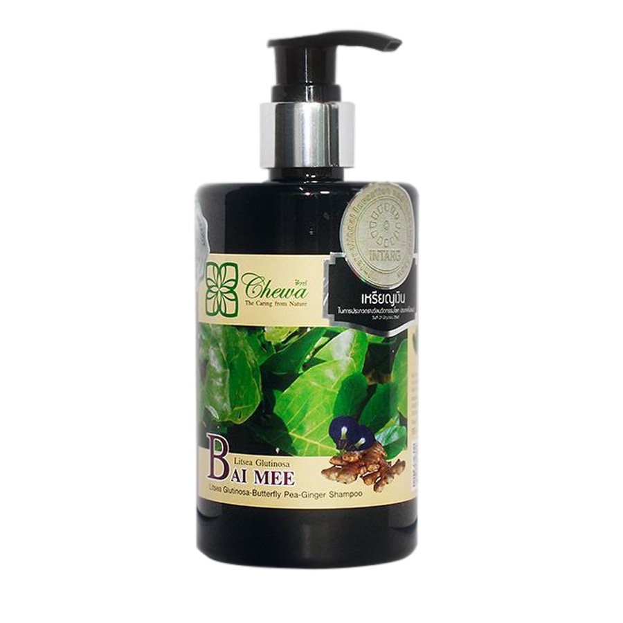 CHEWA BAI MEE SHAMPOO LITSEA GLUTINOSA BUTTERFLY PEA GINGER HAIR ROOT HAIR LOSS THIN HAIR 300 ML