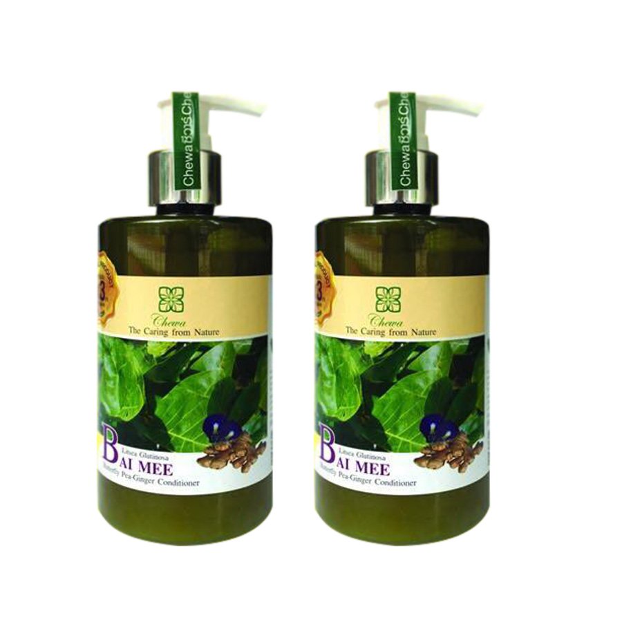 THIN-HAIR BAI MEE BUTTERFLY PEA GINGER HAIR ROOT CONDITIONER HAIR LOSS 300ML CHEWA (PACK OF 2)