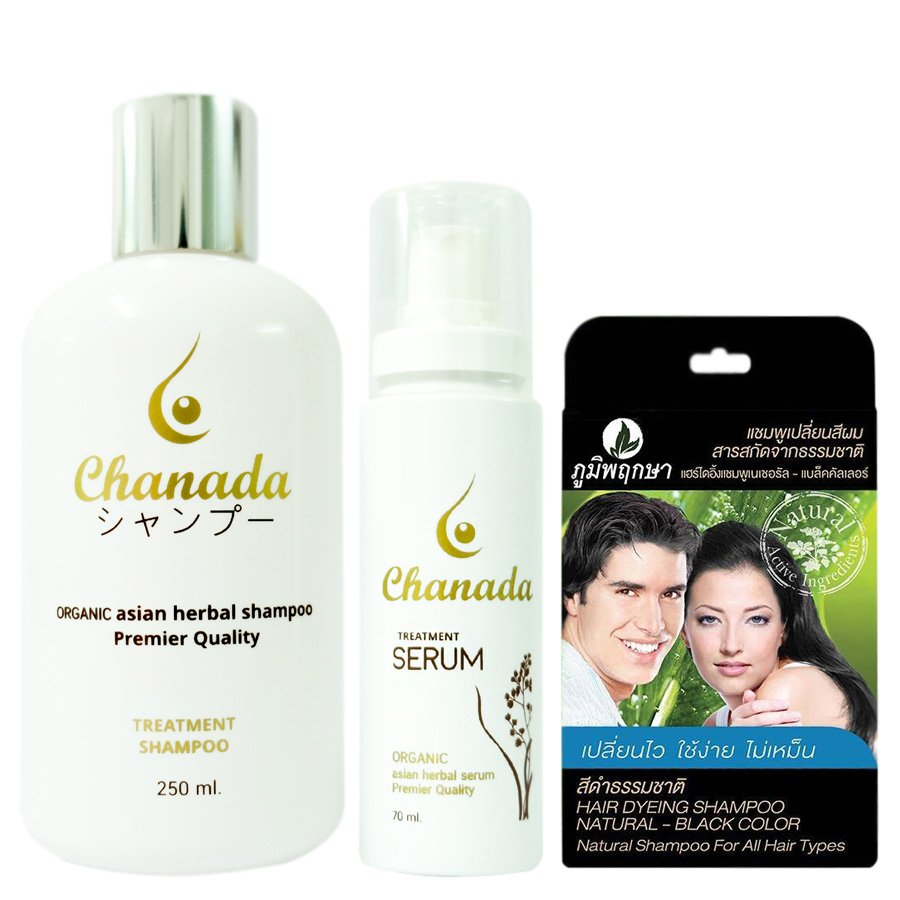 CHANADA SET ORGANIC HERBAL SHAMPOO SERUM BREAST FEEDING WOMEN REGROW SERUM HAIR LOSS REGROWTH