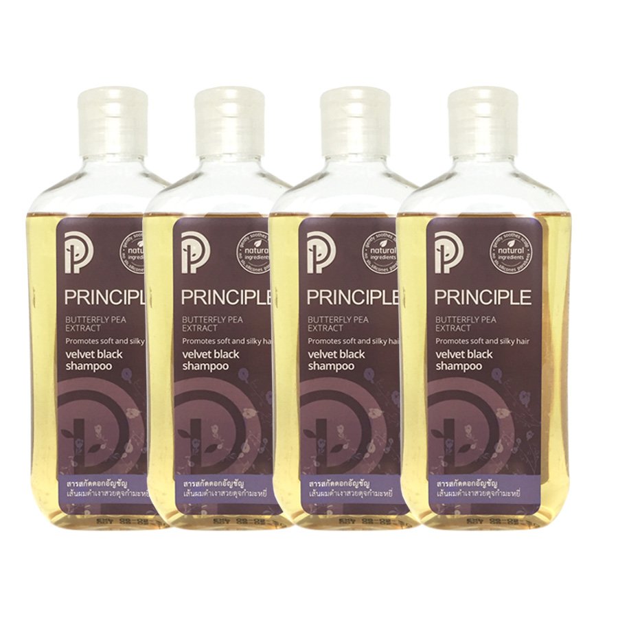 PRINCIPLE VELVET BLACK SHAMPOO HAIR GROWTH STIMULATION MAINTAIN BLACK HAIR COLOR HAIR (PACK OF 4)