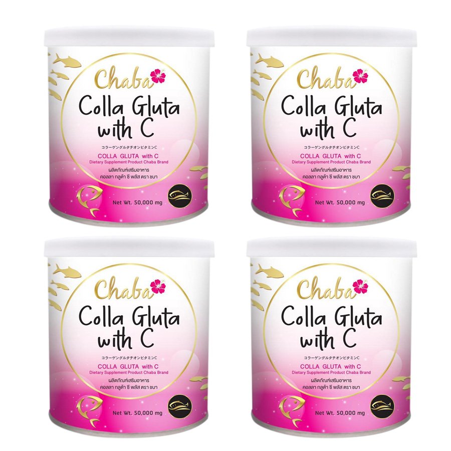 Chaba Colla Gluta C Collagen Bright Skin Vitamin C Anti Aging Wrinkles Joint Benefit (Pack of 4)