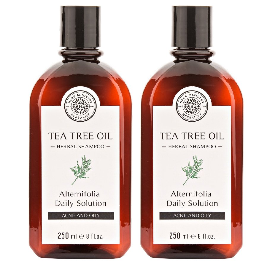 HERB MINISTRY TEA TREE OIL HERBAL SHAMPOO 250ML. NOURISH HEAD HAIR CARE OIL CONTROL (PACK OF 2)