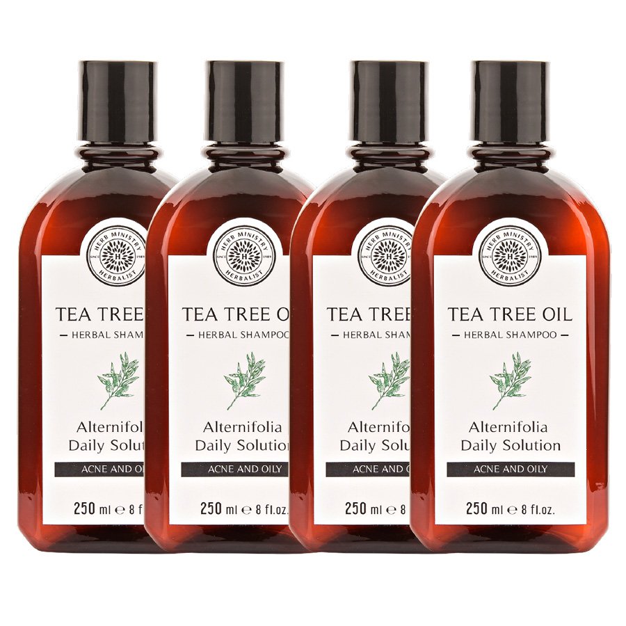HERB MINISTRY TEA TREE OIL HERBAL SHAMPOO 250ML. NOURISH HEAD HAIR CARE OIL CONTROL (PACK OF 4)