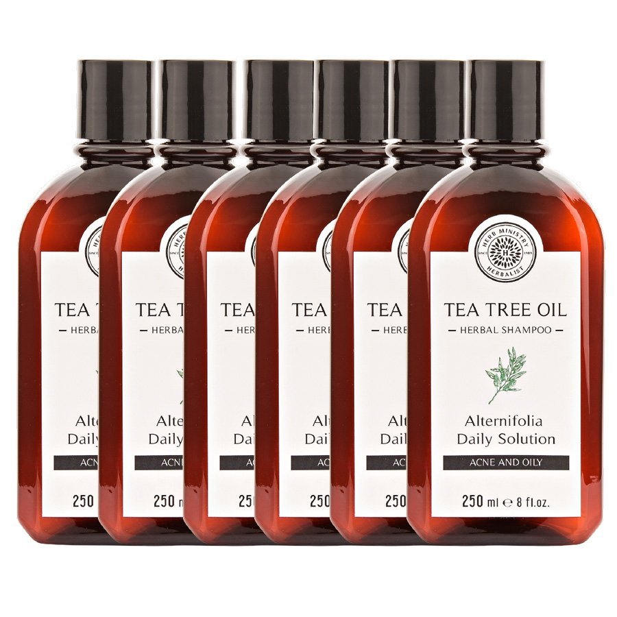 HERB MINISTRY TEA TREE OIL HERBAL SHAMPOO 250ML. NOURISH HEAD HAIR CARE OIL CONTROL (PACK OF 6)