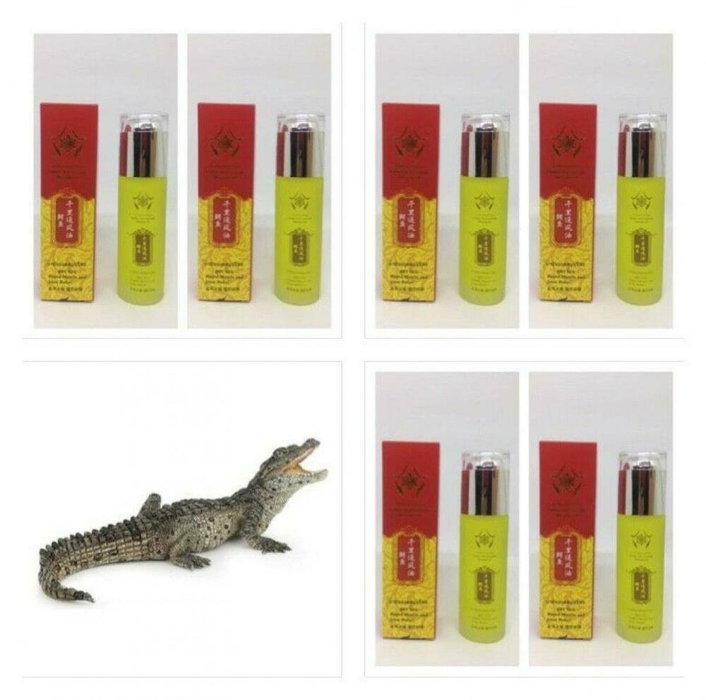 6 Bottles Golden Thai Crocodile Massage Oil Rapid Muscle and Joint
