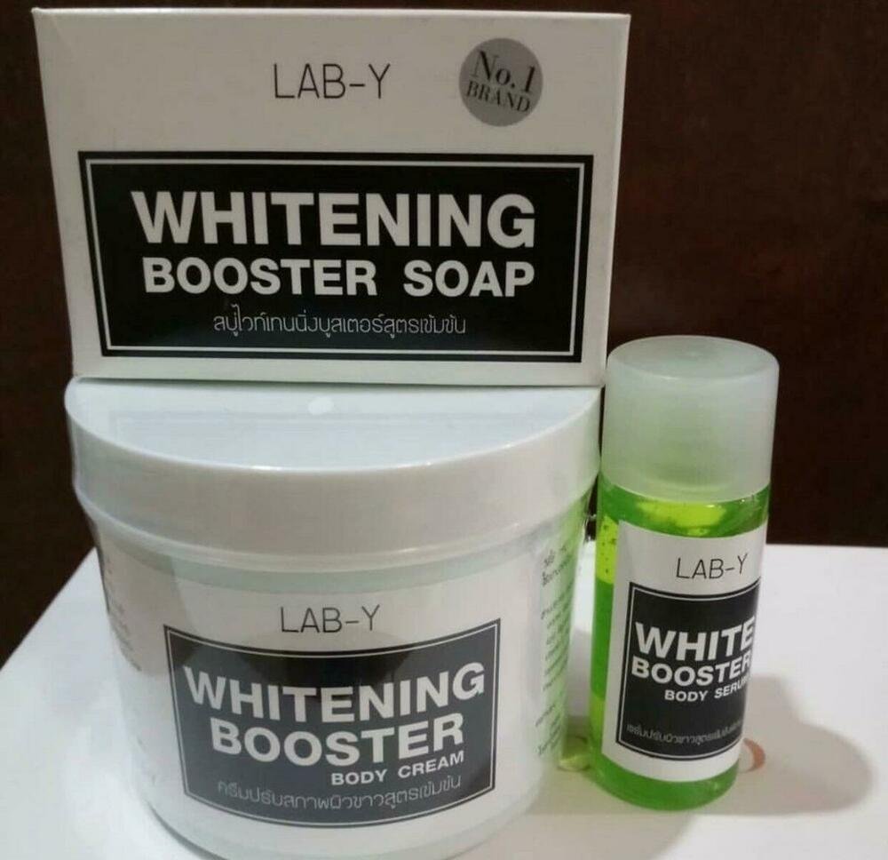 Set LAB Y WHITENING 3 Pcs LABY WHITENING BOOSTER Cream Serum Soap