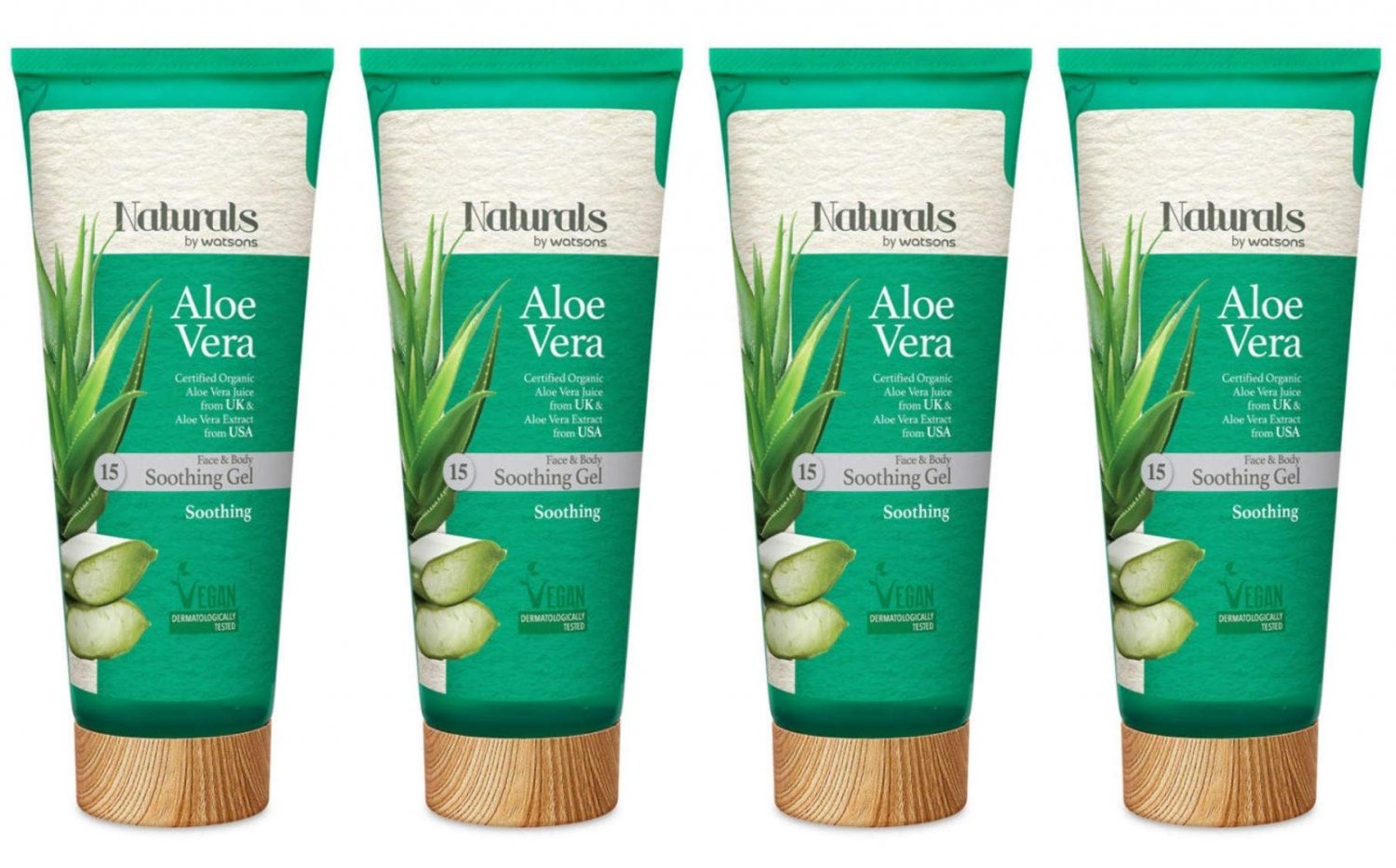 Naturals By Watsons Organic Aloe Vera Soothing Gel 200 Ml X 4 Free
