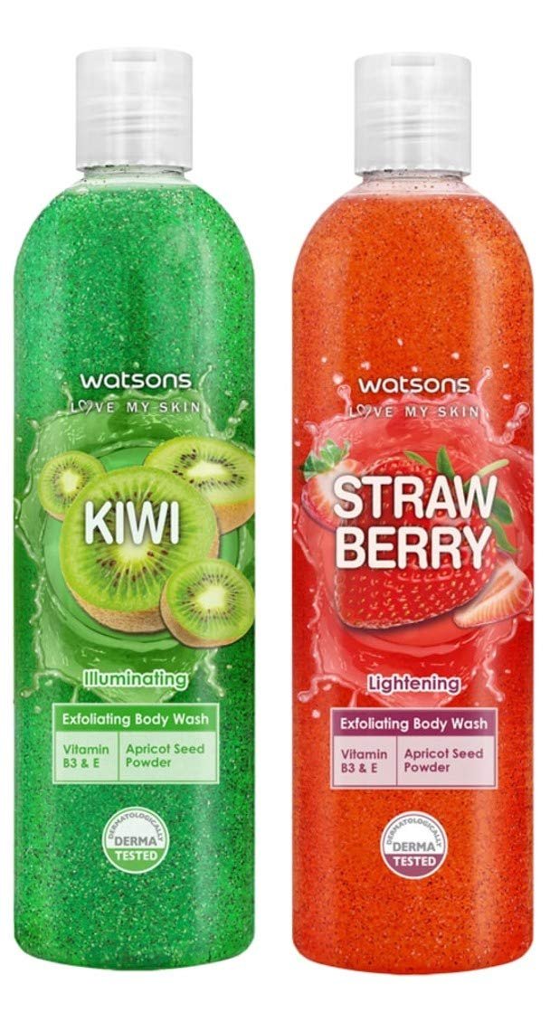 Watsons Kiwi and Strawberry Exfoliating Shower Gel with Jojoba Oil Se