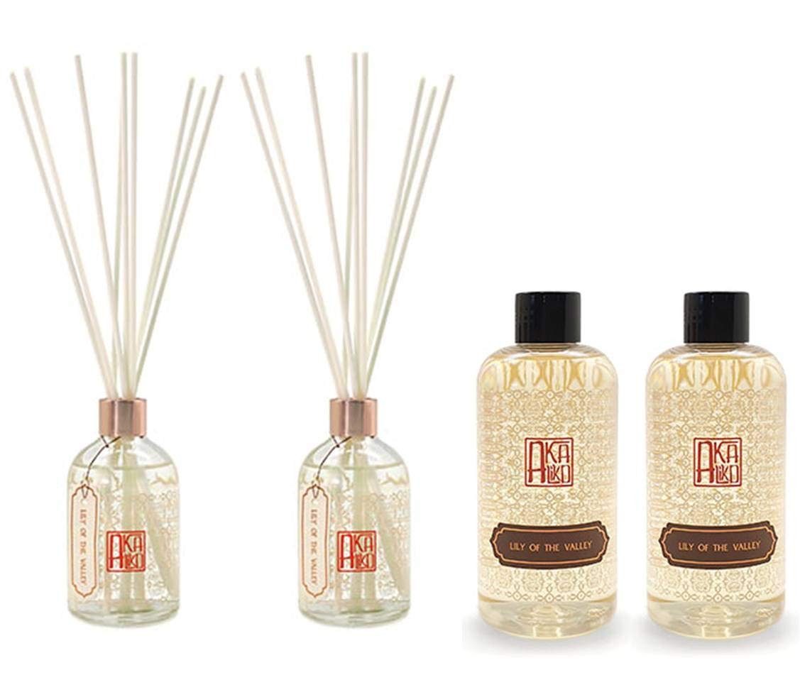 Akaliko Lily of the Valley Aroma Reed Diffuser Set 3.
