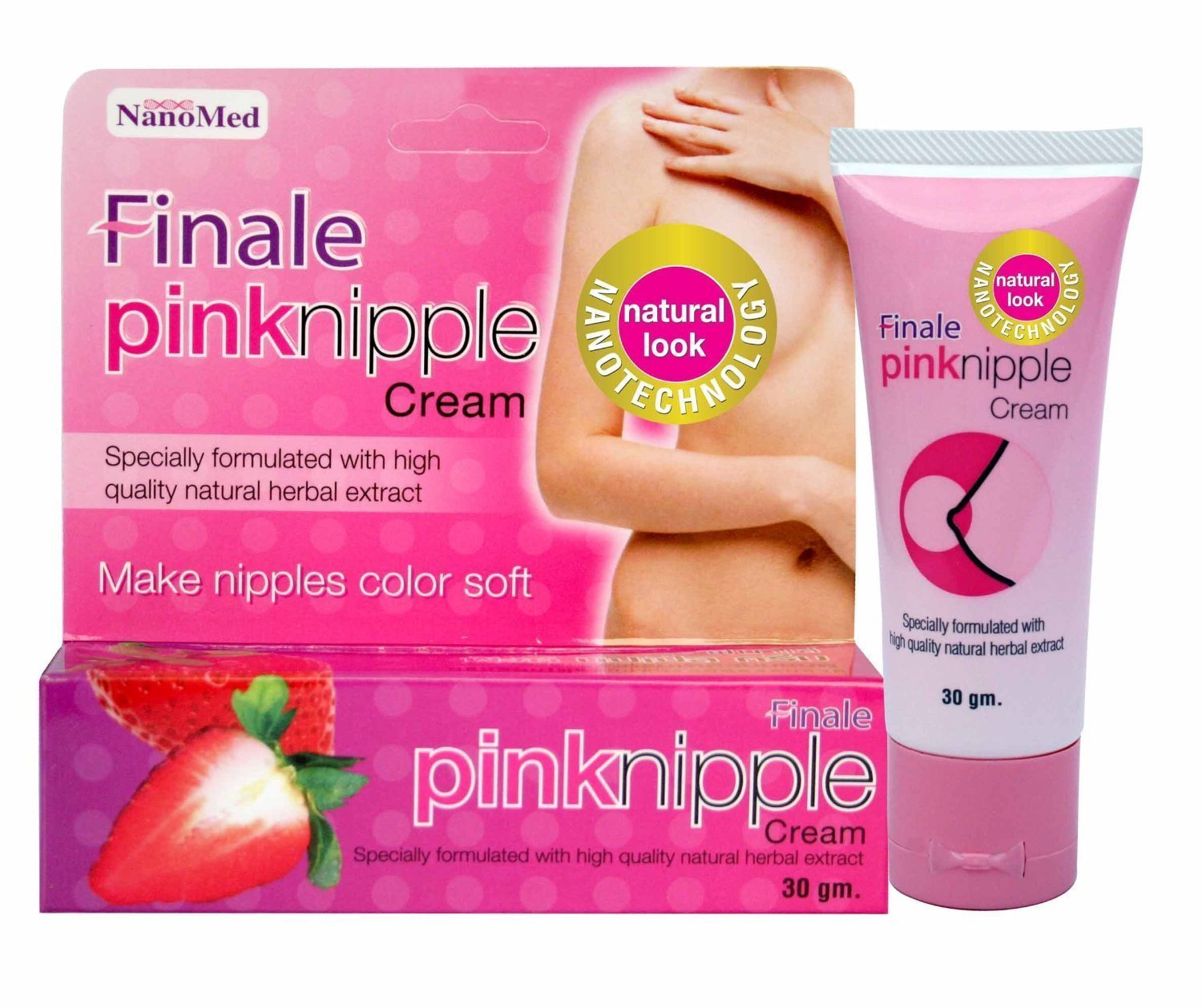 Nanomed:finale Pink Nipple Cream Herbal Extract 30g with in 4 Weeks.(
