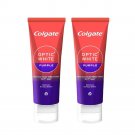 2x Teeth Whitening Toothpaste Colgate Optic White Purple Plaque Enamel