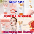 GMEELAN Orange Body Scrub Facial Acne plus GMEELAN Lazy Cream Long