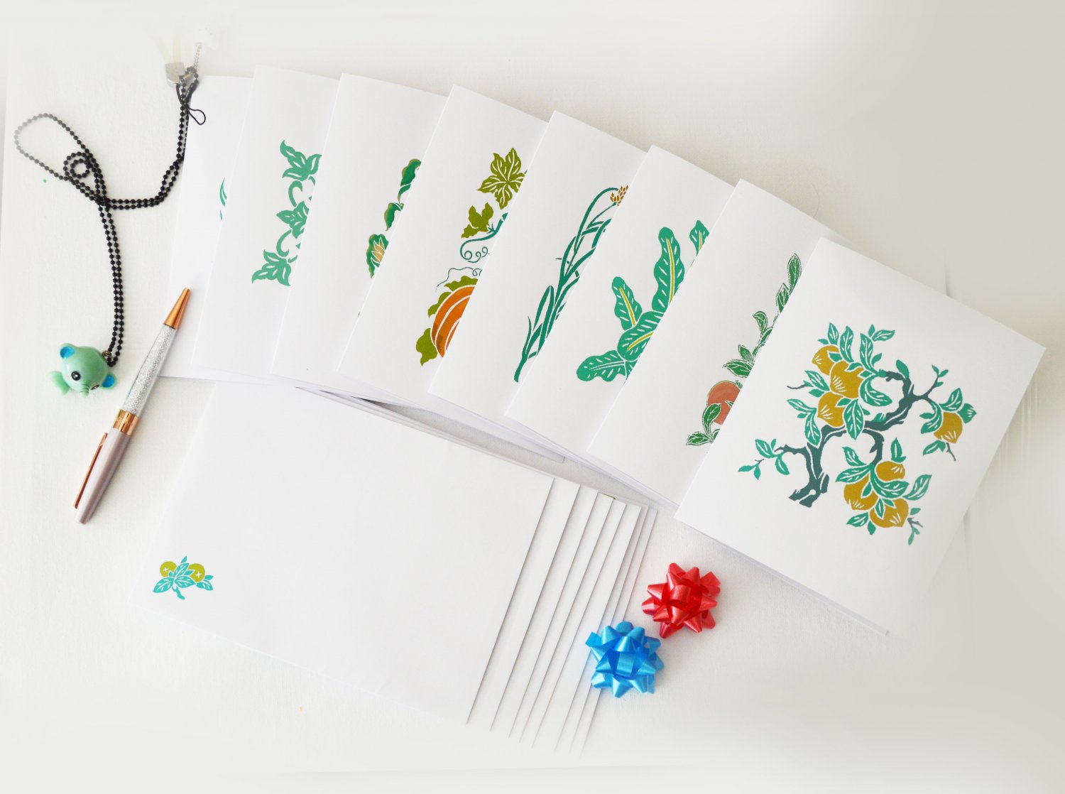 Garden plants Notecard Set of 8 - Folded Note Card