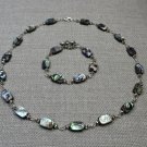 Abalone Shell Necklace and Bracelet Set