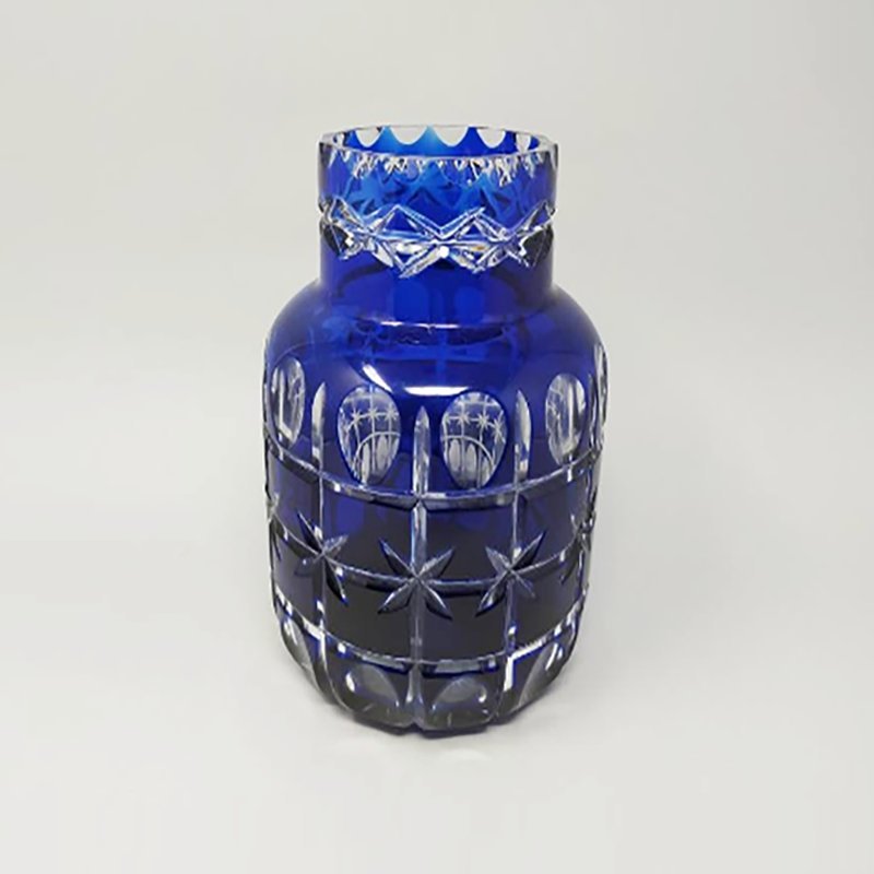 1960s Original Stunning Italian Blue Vase Deigned by Creart Made in Italy