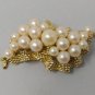 1950s Astonishing antique pearl brooch in gold plated