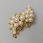 1950s Astonishing antique pearl brooch in gold plated