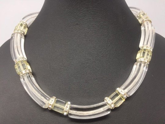 1970s Astonishing Vintage Clear Lucite Necklace.