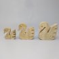 1970s Set of 3 Original Travertine Swans Sculptures designed by Enzo Mari for F.lli Mannelli.