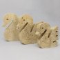 1970s Set of 3 Original Travertine Swans Sculptures designed by Enzo Mari for F.lli Mannelli.
