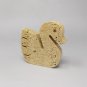 1970s Set of 3 Original Travertine Swans Sculptures designed by Enzo Mari for F.lli Mannelli.