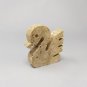 1970s Set of 3 Original Travertine Swans Sculptures designed by Enzo Mari for F.lli Mannelli.