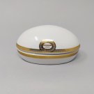 Astonishing White and Gold Trussardi Box in Porcelain. Made in Italy 1980s