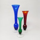 1970s Gorgeous Set of 3 Vases , in Murano Glass, Made in Italy