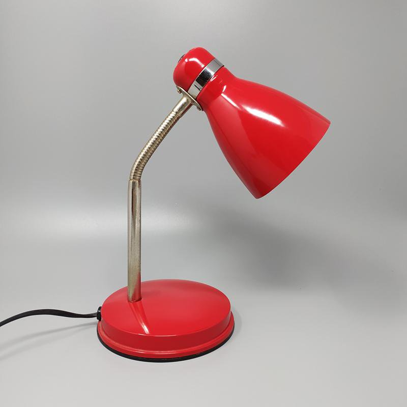 1970s Gorgeous Red Table Lamp By Veneta Lumi. Made In Italy