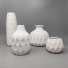 1970s Amazing Set of 4 White Vases in Ceramic. Made in Italy