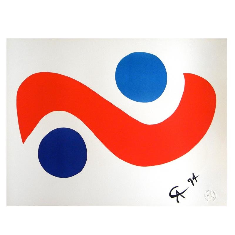 Original  Alexander Calder "Skybird"Limited Edition Print Lithograph 1974 (Braniff Airplines)