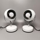 1970s Gorgeous Pair of White Eyeball Table Lamps by Veneta Lumi. Made in Italy