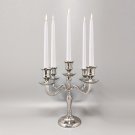 1950s Stunning Candelabra for Five Candles in Stainless Steel. Handmade. Made in Italy