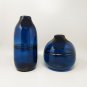 1960s Gorgeous Pair of Blue Vases  in Murano Glass. Made in Italy