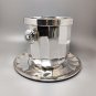 1960s Gorgeous Ice Bucket With Plate in Silver Plated by Ricci for Marengo. Made in Italy