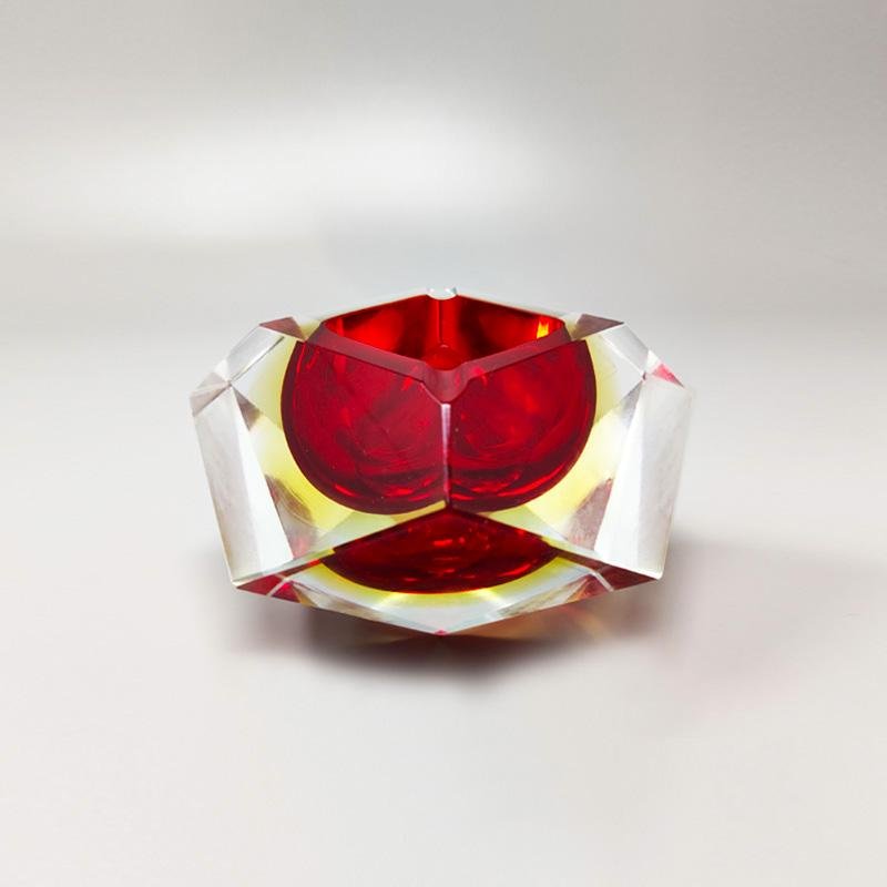 1960s Red Ashtray or Catchall by Flavio Poli for Seguso. Made in Italy