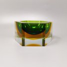 1960s Gorgeous Big Green and Yellow Bowl or Catchall By Flavio Poli for Seguso. Made in Italy