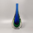 1960s Gorgeous Blue and Green Vase By Flavio Poli for Seguso in Murano Glass
