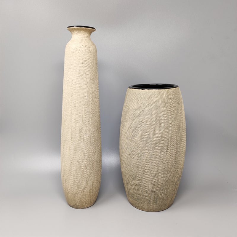 1970s Stunning Pair of Vases in Ceramic by Deruta. Made in Italy