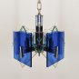1970s Gorgeous Blue and Green Pendant Lamp from Veca by Fontana Arte. Made in Italy