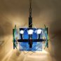 1970s Gorgeous Blue and Green Pendant Lamp from Veca by Fontana Arte. Made in Italy